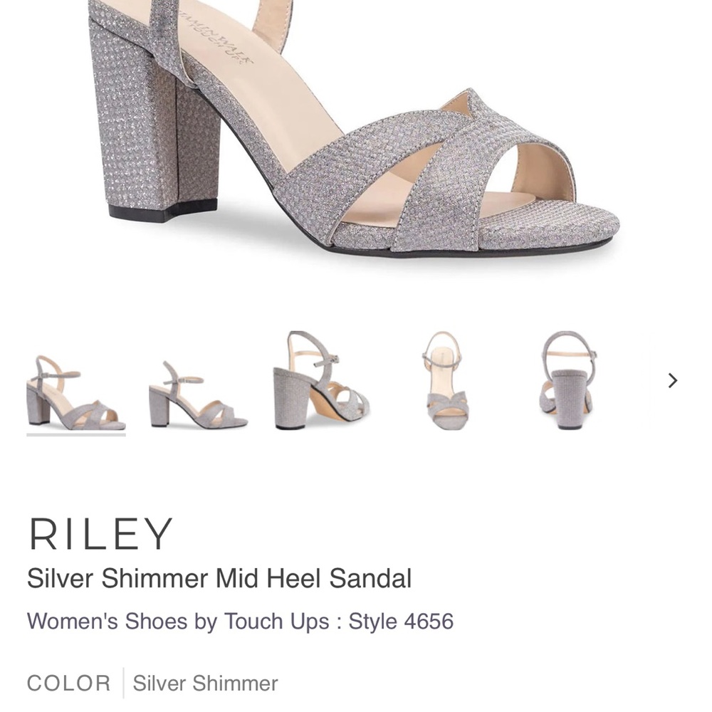 Touch Ups Glittering Silver Block Heels